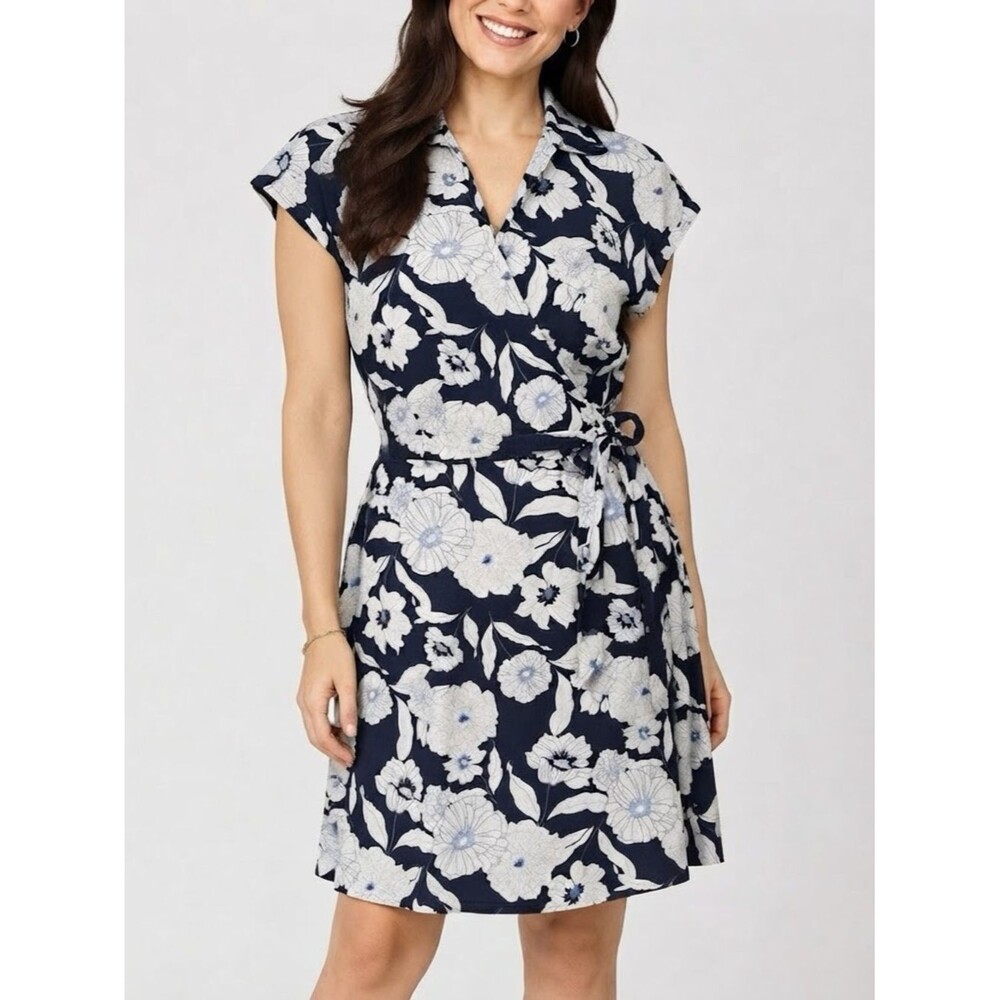 Tommy Hilfiger Cotton floral wrap dress